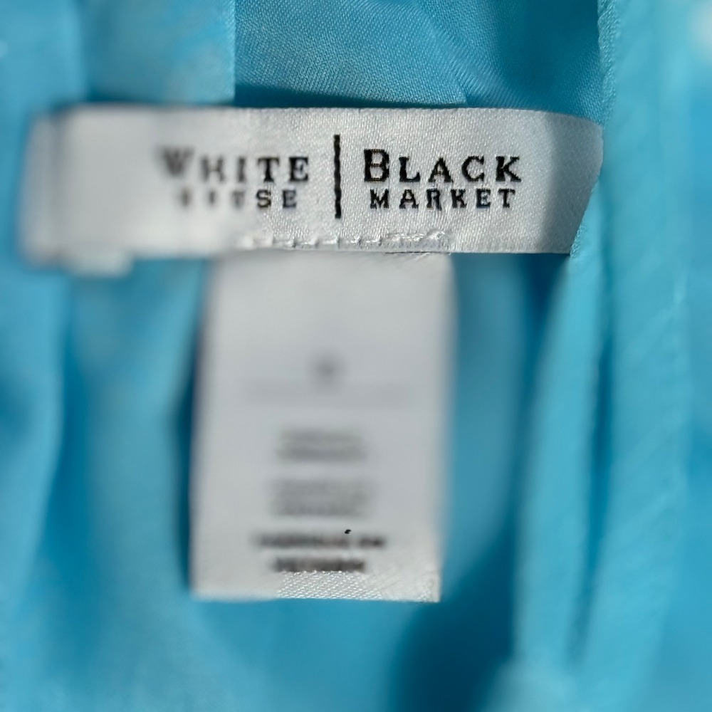 White House Black Market Baby Blue Halter High Low Chiffon Dress Size 0 EUC - Picture 8 of 14